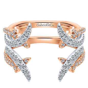 14k White/pink Gold Contemporary Jacket Anniversary Band