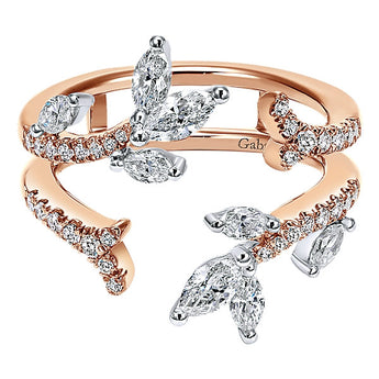 14k White/pink Gold Contemporary Jacket Anniversary Band