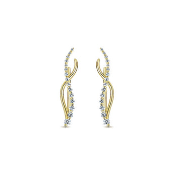 14k Yellow Gold Comets Earcuffs