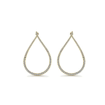14k Yellow Gold Hoops Intricate Hoop