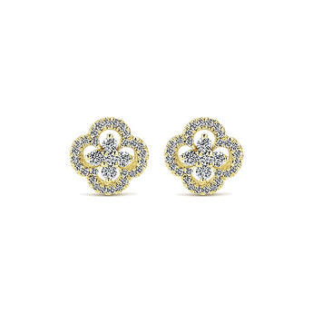 14k Yellow Gold Lusso Diamond Stud