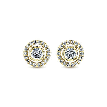 14k Yellow Gold Lusso Diamond Stud