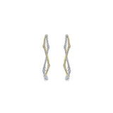 14k Yellow/white Gold Hoops Classic Hoop