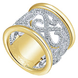 14k Yellow/white Gold Contemporary Fancy Anniversary Band