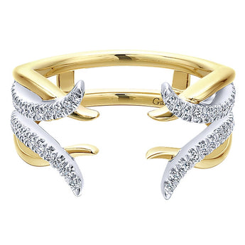 14k Yellow/white Gold Contemporary Jacket Anniversary Band