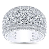 18k White Gold Contemporary Fancy Anniversary Band