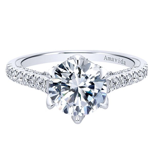 ER11640R6W83JJ 18k White Gold Round Straight Diamond Engagement Ring