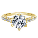 ER11640R6Y83JJ 18k Yellow Gold Round Straight Diamond Engagement Ring