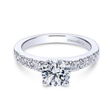 ER3950 / 14k White Gold Round Straight Diamond Engagement Ring