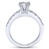 14k White Gold Round Straight Diamond Engagement Ring/ER3950W44JJ