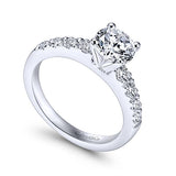 14k White Gold Round Straight Diamond Engagement Ring/ER3950W44JJ