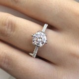 ER11640R6W83JJ 18k White Gold Round Straight Diamond Engagement Ring