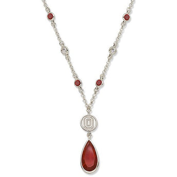 OHIO STATE UNIV CRYSTAL LOGO NECKLACE