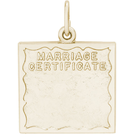 MARRIAGE CERTIFICATE CHARM