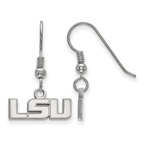 Sterling Silver LogoArt Louisiana State University XS Dangle Earrings