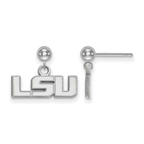 14kw LogoArt Louisiana State University Earrings Dangle Ball