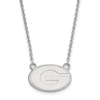Sterling Silver LogoArt University of Georgia Small Pendant w/Necklace