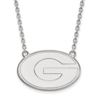 Sterling Silver LogoArt University of Georgia Large Pendant w/Necklace
