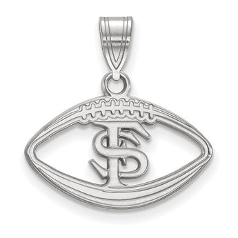 Sterling Silver LogoArt Florida State University Pendant in Football