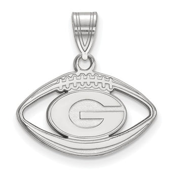 Sterling Silver LogoArt University of Georgia Pendant in Football