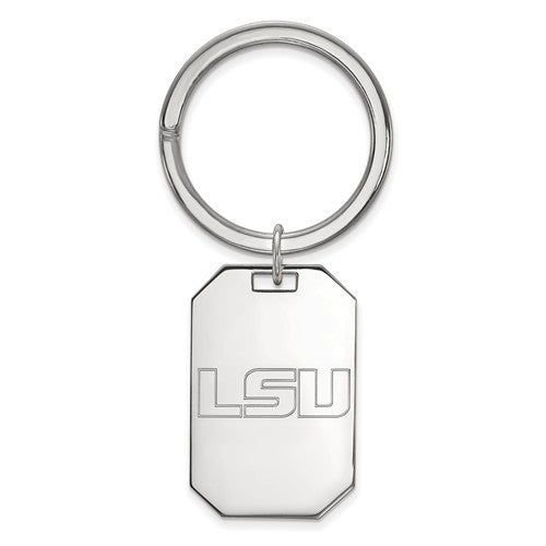 Sterling Silver LogoArt Louisiana State University Key Chain