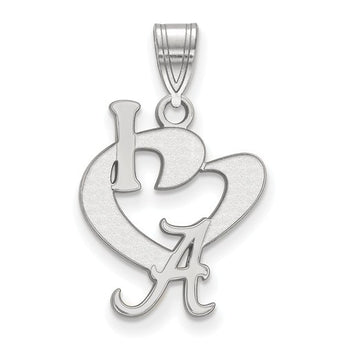 Sterling Silver LogoArt University of Alabama Large I Love Logo Pendant