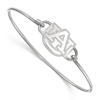 Sterling Silver LogoArt Auburn University Small Ctr Wire Bangle