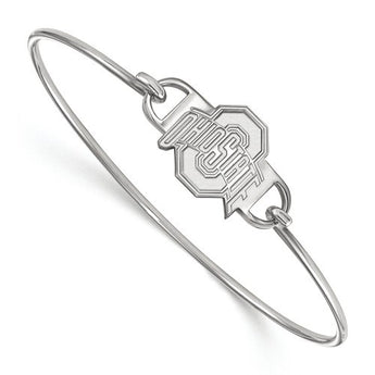 Sterling Silver LogoArt Ohio State University Small Ctr Wire Bangle