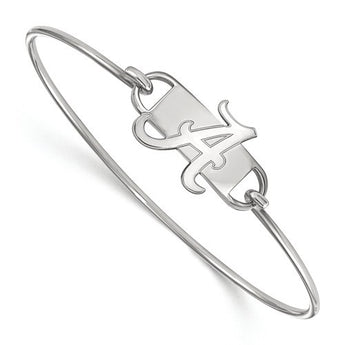 Sterling Silver LogoArt University of Alabama Small Ctr Wire Bangle