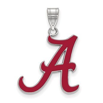 Sterling Silver LogoArt University of Alabama Large Enamel Pendant