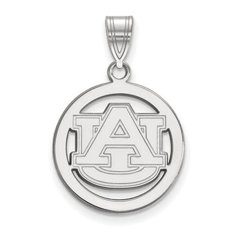 Sterling Silver LogoArt Auburn University Sm Pendant in Circle