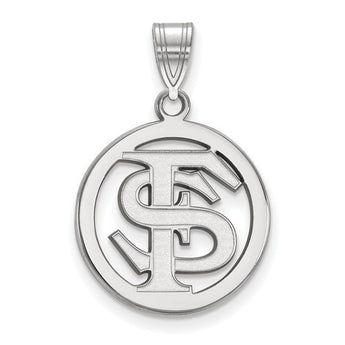 Sterling Silver LogoArt Florida State University Sm Pendant in Circle