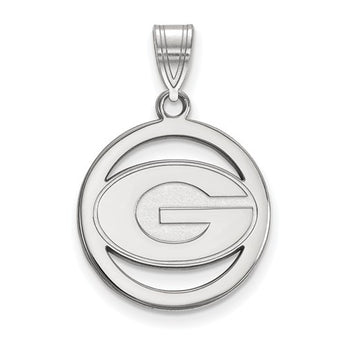 Sterling Silver LogoArt University of Georgia Sm Pendant in Circle