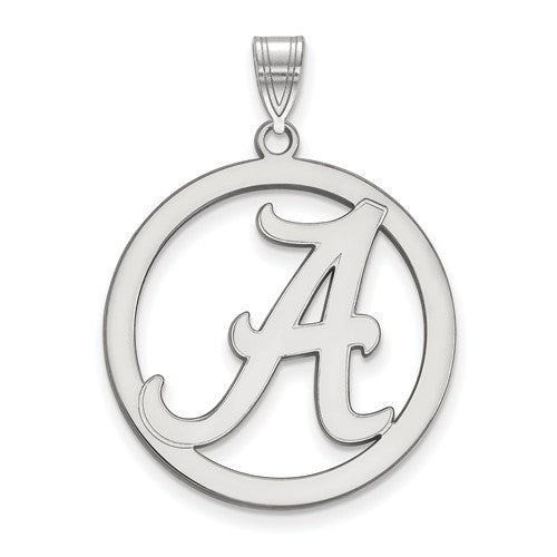 Sterling Silver LogoArt University of Alabama L Pendant in Circle