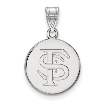 Sterling Silver LogoArt Florida State University Medium Disc Pendant