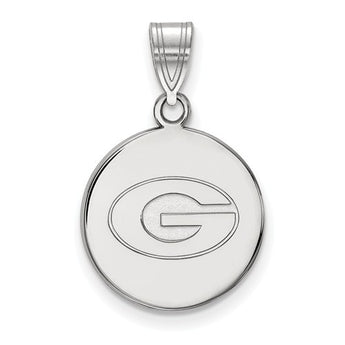 Sterling Silver LogoArt University of Georgia Medium Disc Pendant