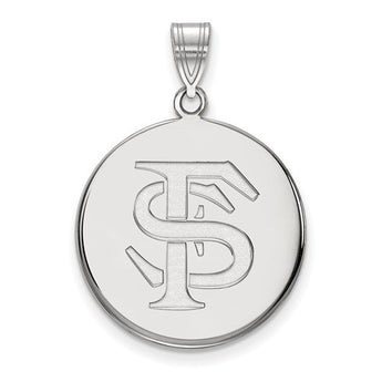 Sterling Silver LogoArt Florida State University Large Disc Pendant