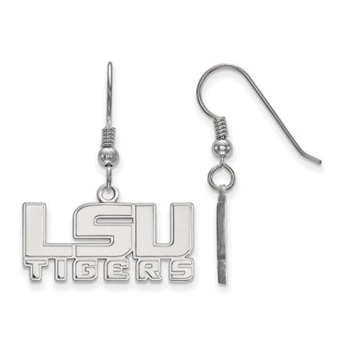 Sterling Silver LogoArt Louisiana State University Small Dangle Earrings