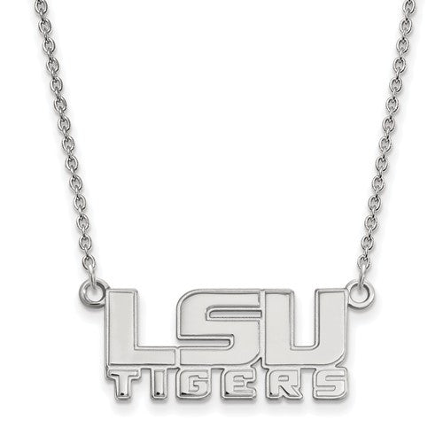 Sterling Silver LogoArt Louisiana State University Small Pendant w/Necklace