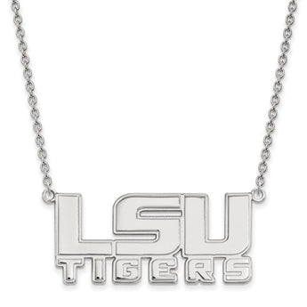 Sterling Silver LogoArt Louisiana State University Large Pendant w/Necklace