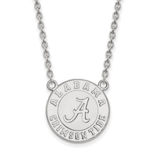 Sterling Silver LogoArt University of Alabama Large Pendant w/Necklace