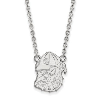 Sterling Silver LogoArt University of Georgia Large Pendant w/Necklace