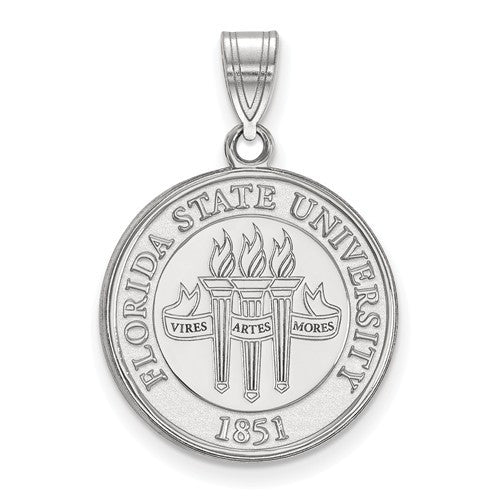 Sterling Silver LogoArt Florida State University Large Crest