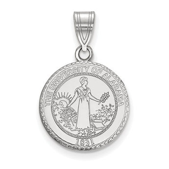 Sterling Silver LogoArt University of Alabama Medium Crest Pendant