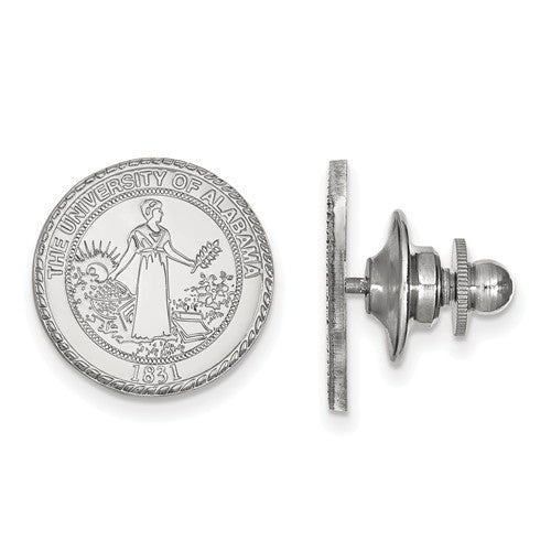 Sterling Silver LogoArt University of Alabama Crest Lapel Pin