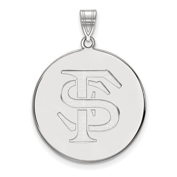 Sterling Silver LogoArt Florida State University XL Disc Pendant