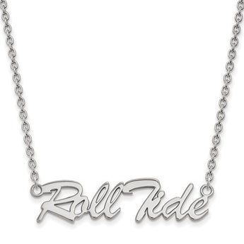 Sterling Silver LogoArt University of Alabama Medium Pendant w/Necklace