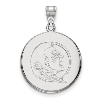 Sterling Silver LogoArt Florida State University Large Disc Pendant