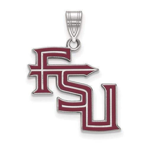 Sterling Silver LogoArt Florida State University Large Enamel Pendant