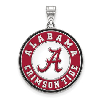 Sterling Silver LogoArt University of Alabama XL Enamel Pendant w/Necklace